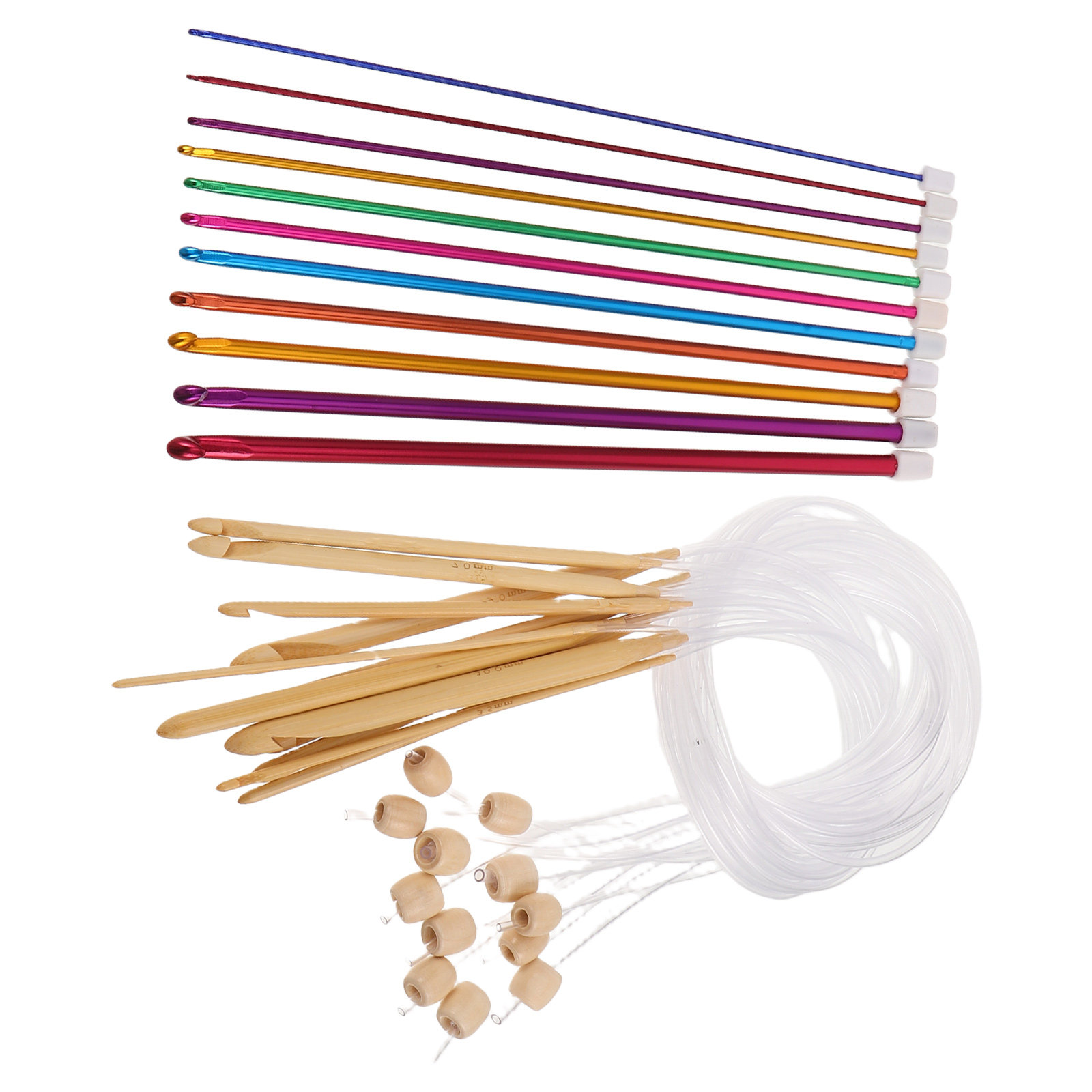 Wooden Crochet Hooks Ergonomic Handle - 1Set Vibrant Crochet Hooks Set for