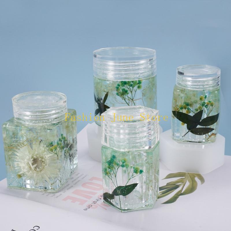 1 Set Storage Bottle Jar Cryst - Silicone Epoxy Resin Molds Set recension och pris