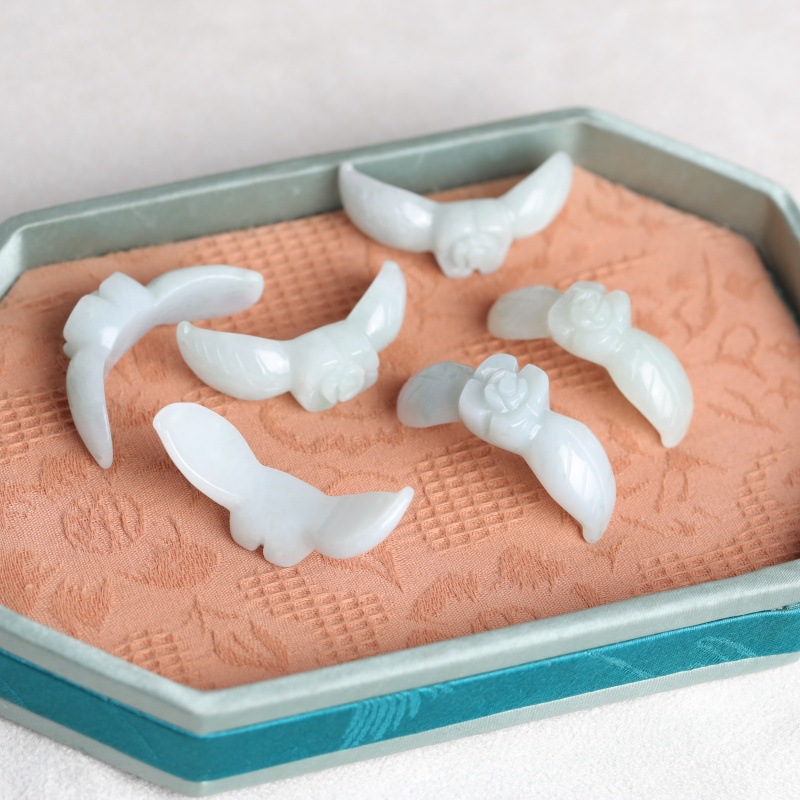 2PC Natural White Jadeite Jade - Beading recension och pris