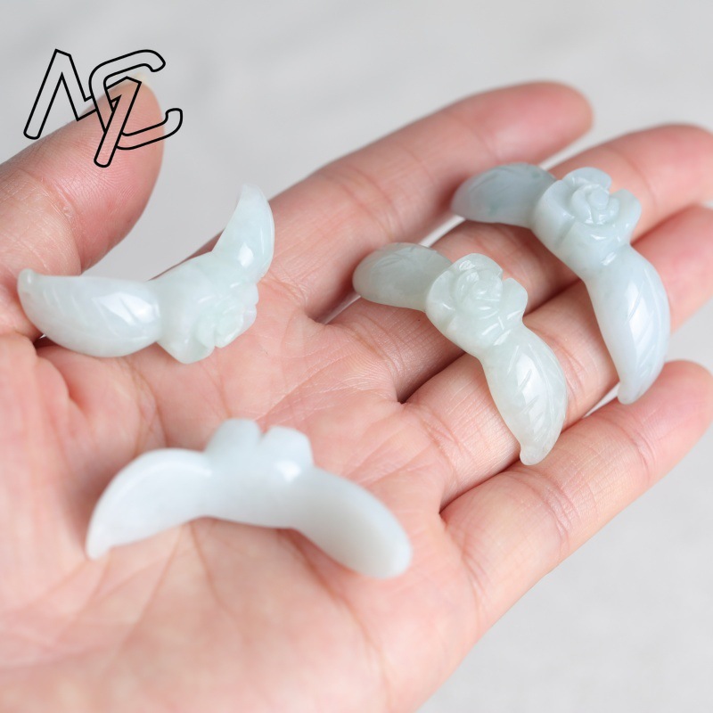 2PC Natural White Jadeite Jade - Beading recension och pris