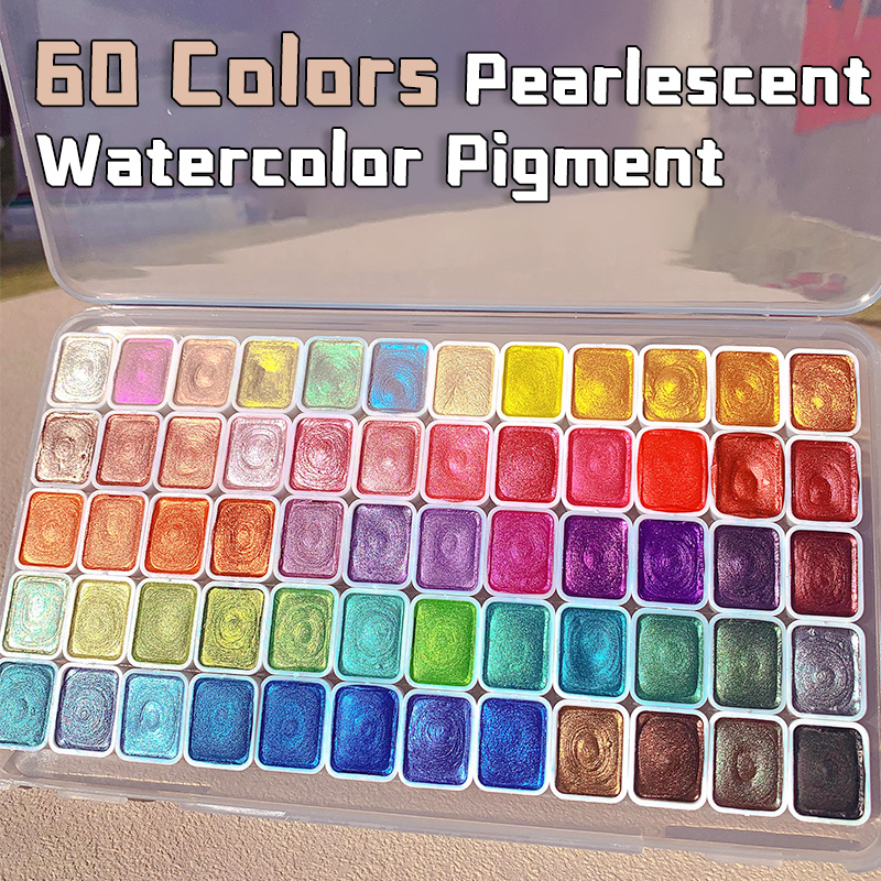 20/24/60/72 Colors Pearl Water - Watercolor Paint Set Solid Pigment recension och pris