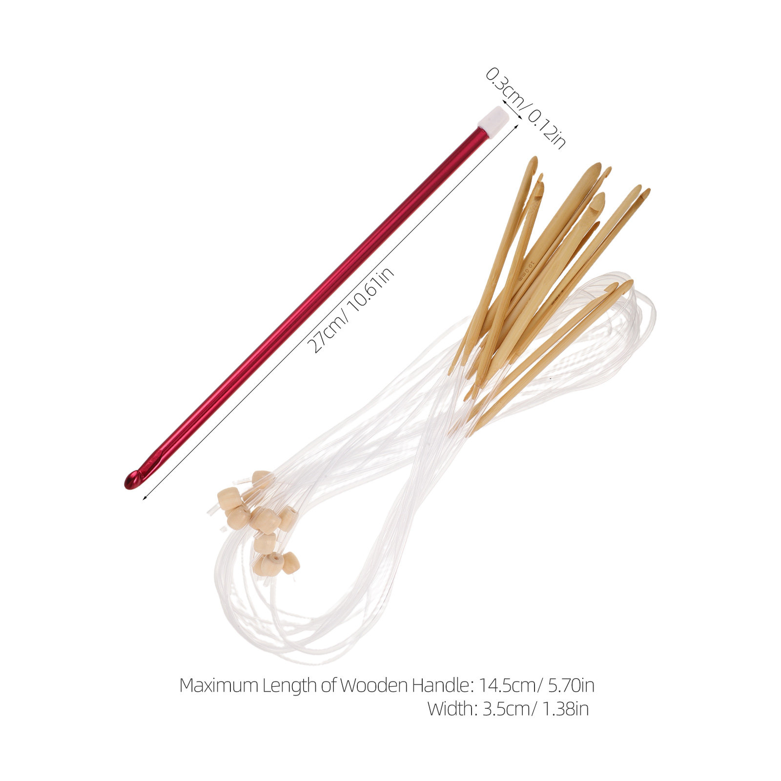 1Set Vibrant Crochet Hooks Set - Wooden Crochet Hooks Ergonomic Handle recension och pris
