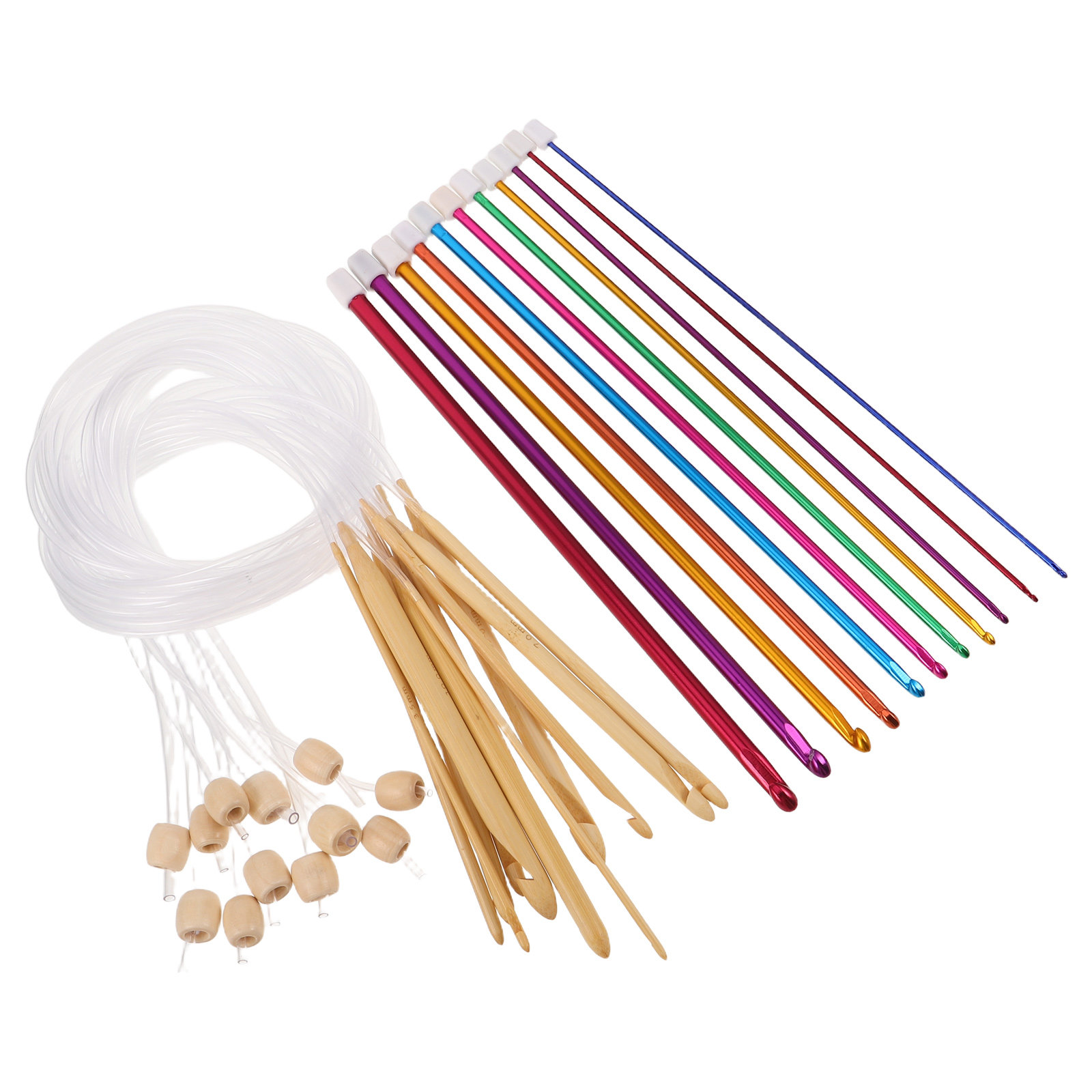 1Set Vibrant Crochet Hooks Set - Wooden Crochet Hooks Ergonomic Handle recension och pris