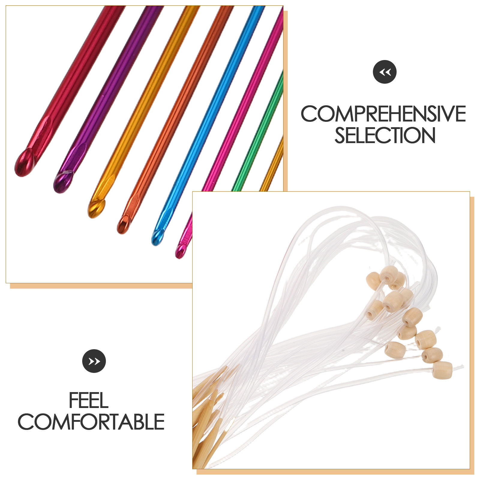 1Set Vibrant Crochet Hooks Set - Wooden Crochet Hooks Ergonomic Handle recension och pris