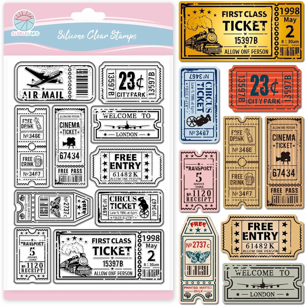 Vintage Ticket Clear Stamp for - Clear Silicone Stamps For Card Making recension och pris