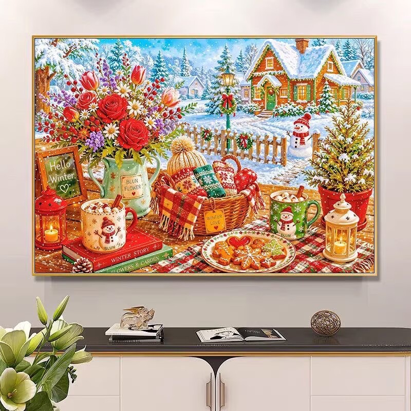 9CT 14ct Winter Printed Kits C - Cotton Embroidery Thread Skeins recension och pris