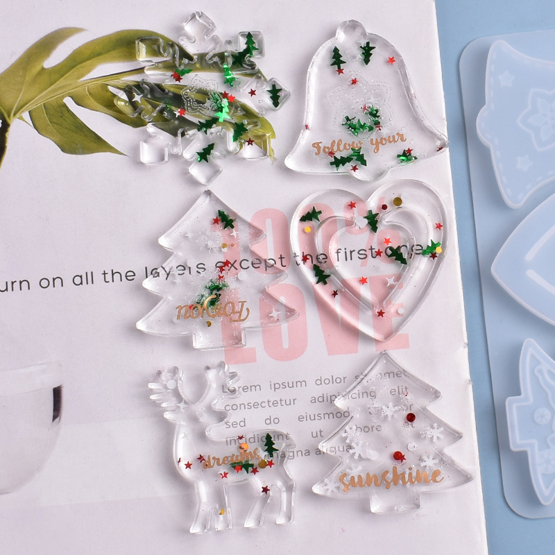 Christmas Mold DIY Resin Cryst - Silicone Epoxy Resin Molds Set recension och pris